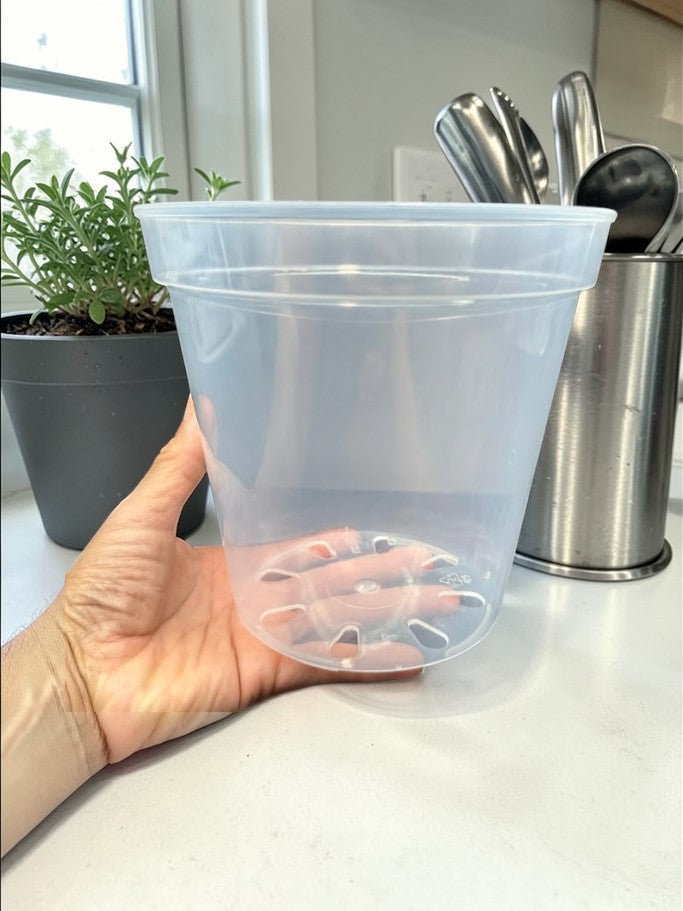 7-Inch Clear Nursery Pots | 4 pack
