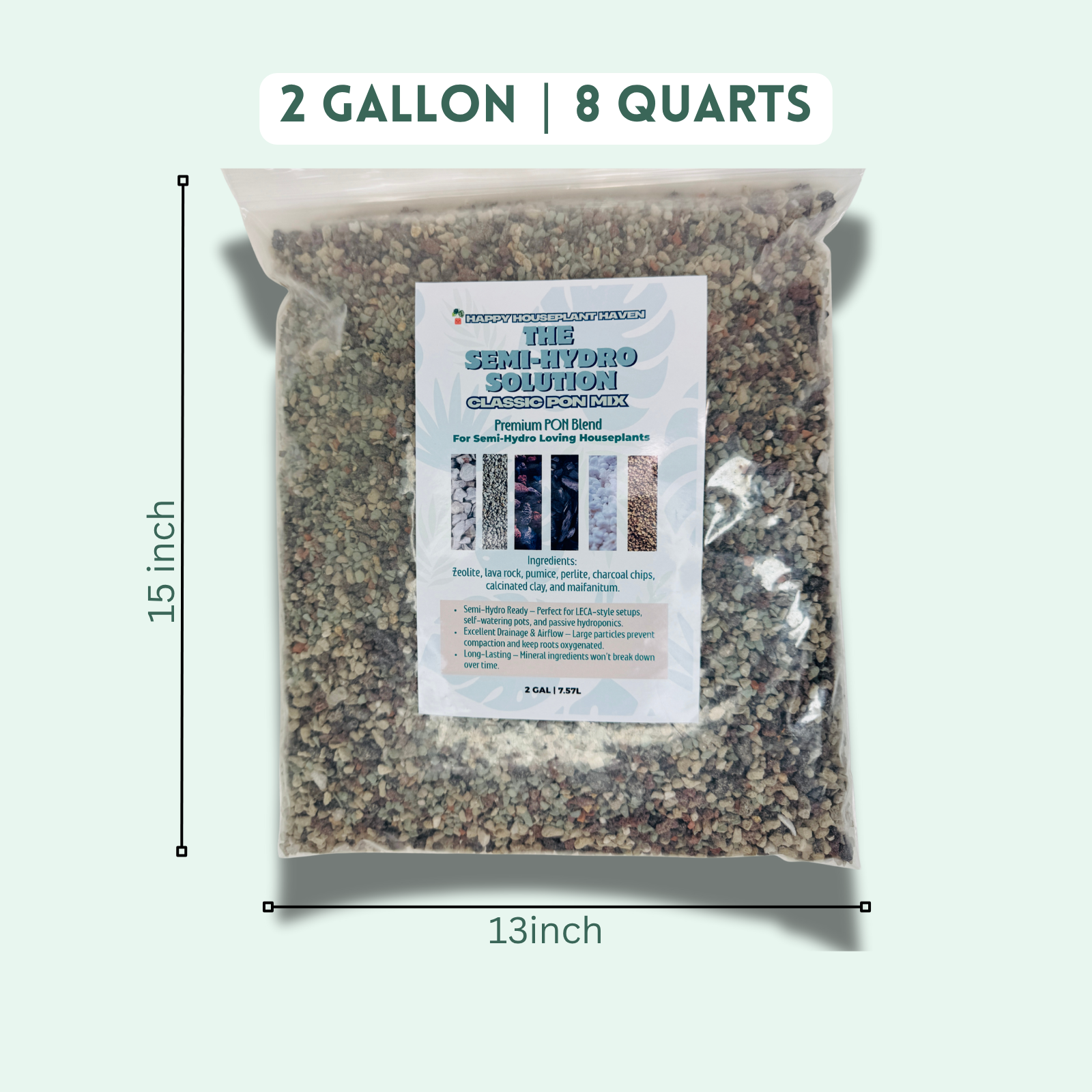 Classic PON Mix | Soil-Free Mineral Substrate for Semi-Hydroponics & Self-Watering Houseplants | Zeolite, Lava Rock, Pumice & Perlite