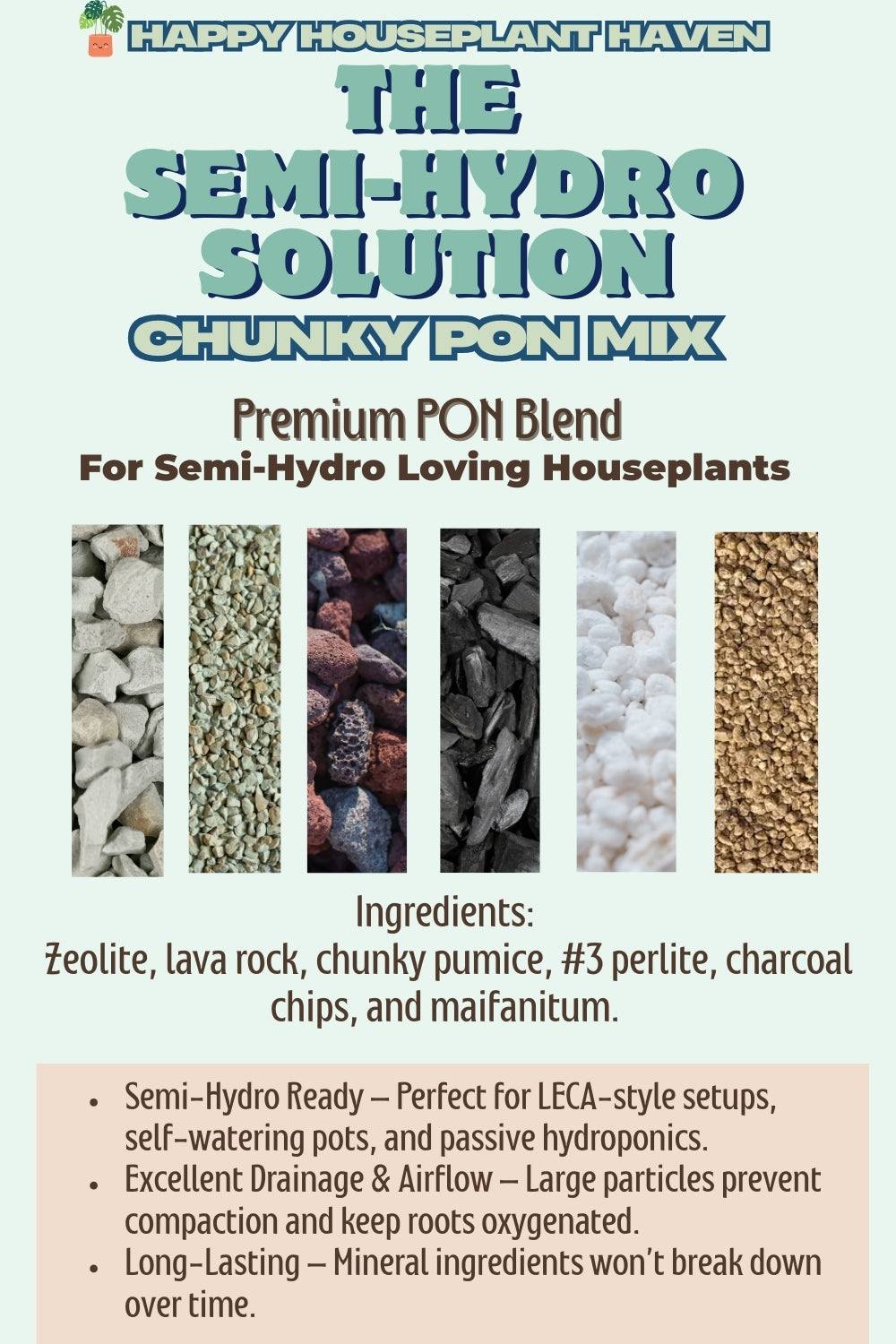 The Semi-Hydro Solution | Chunky PON Soil-Free Mix for Semi-Hydroponics & Self-Watering Pots | Mineral Plant Substrate
