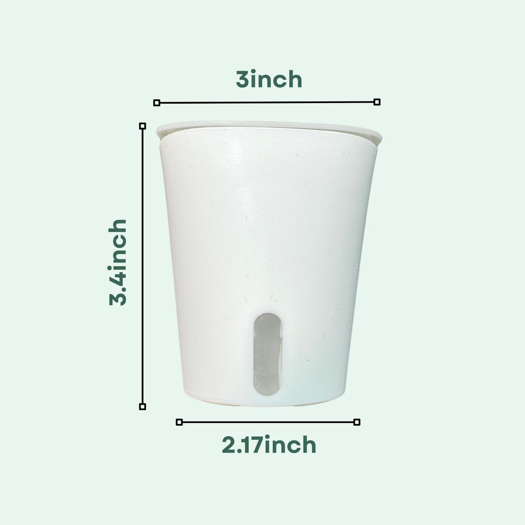 3-inch White Premium Self-Watering Planter Pots with Water Level Indicator | Multi-Pack