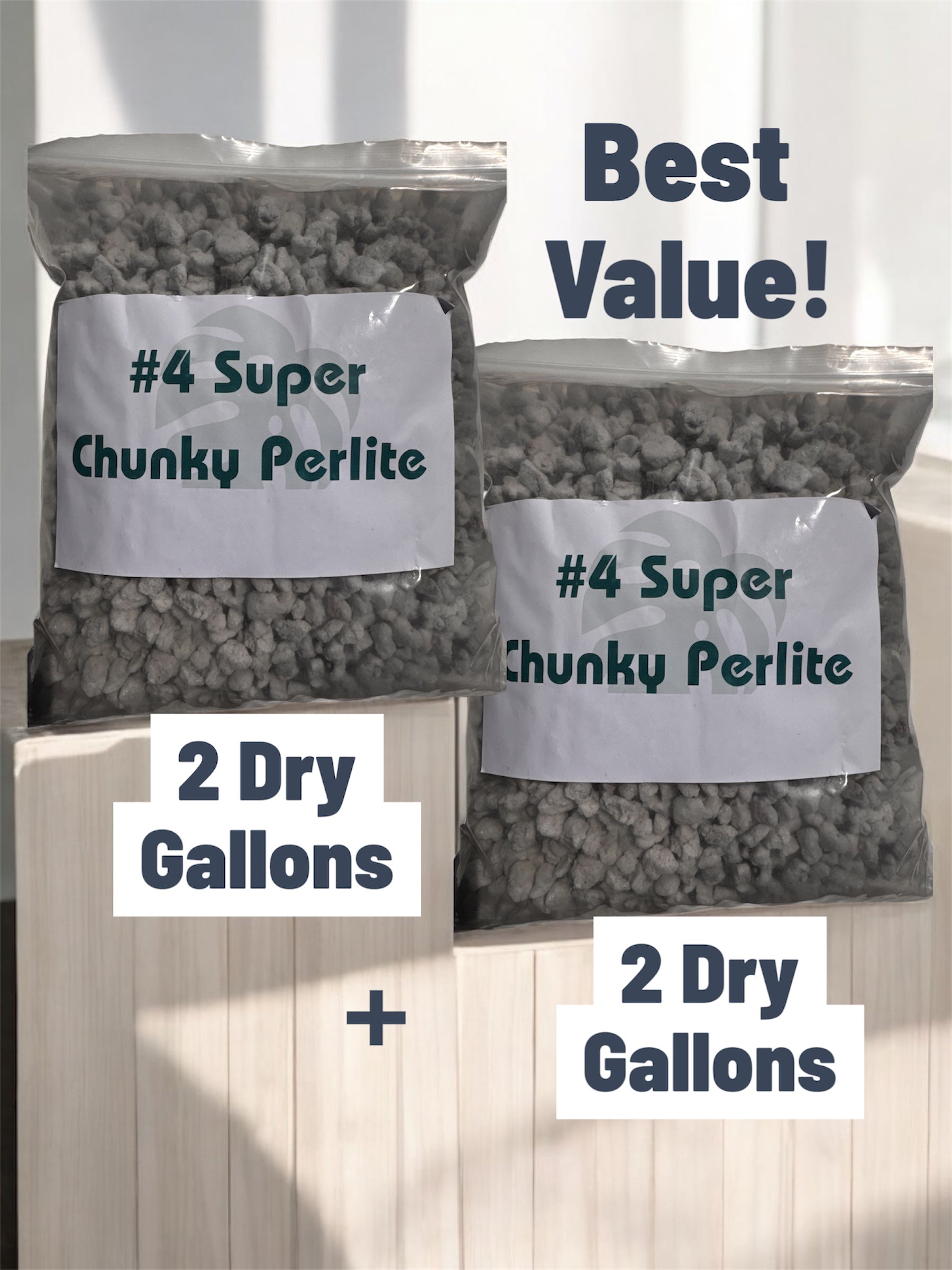 #4 Super Chunky Perlite – XL Grade Perlite for Drainage, Root Aeration & Aroid Soil Mixes