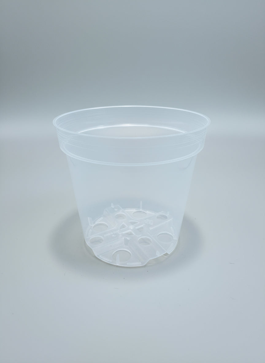 4-Inch Clear Plastic Plant Pot with Drainage Screens | 5 Pack or 10 Pack | Durable Glossy Nursery Pot for Repots Cuttings & Starter Plants