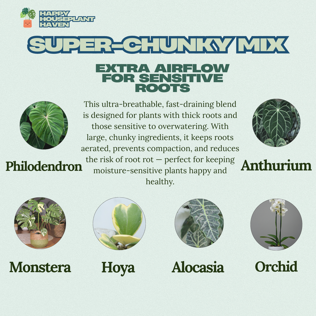 Super Chunky Premium Potting Mix Aroid Orchid and Hoya| Well-Draining Tropical Houseplant Soil with Perlite Bark Pumice