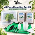 49-Piece Repotting Day Kit | Clear Nursery Pots, Potting Mix, Tools & Propagation Bin