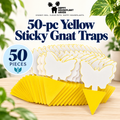 Yellow Sticky Gnat Traps | 50 Pack | Butterfly Fungus Gnat Traps for Houseplants