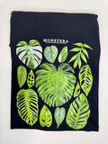 Women's Black Monstera Leaf Print T-Shirt Soft Tee
