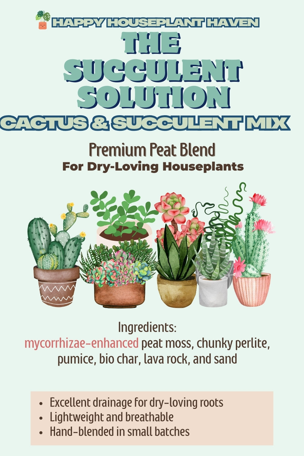 The Succulent Solution | Cactus and Succulent Potting Mix | Fast-Draining Gritty Soil for Succulents Cactus and Dry-Loving Plants