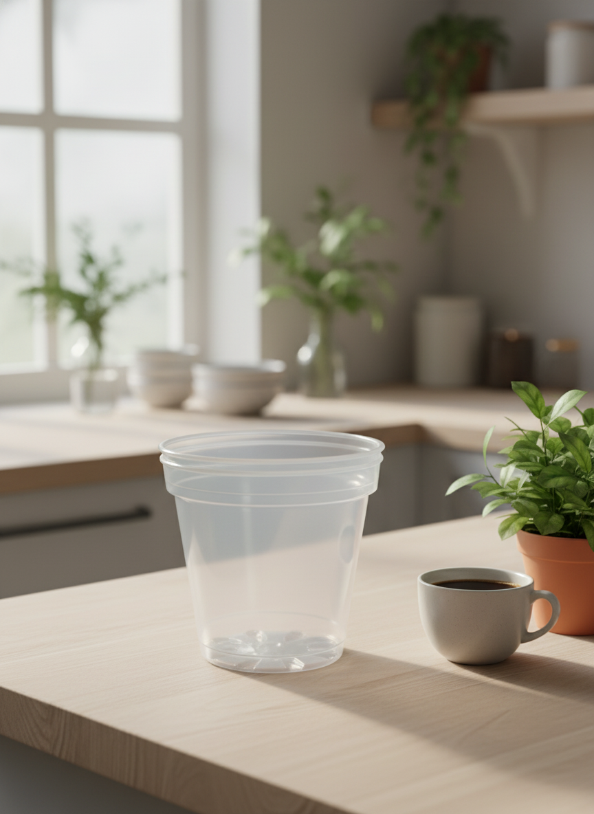 7-Inch Clear Nursery Pots | 2 pack or 4 pack | Large Transparent Plastic Plant Pots with Drainage for Indoor Tropical Houseplants