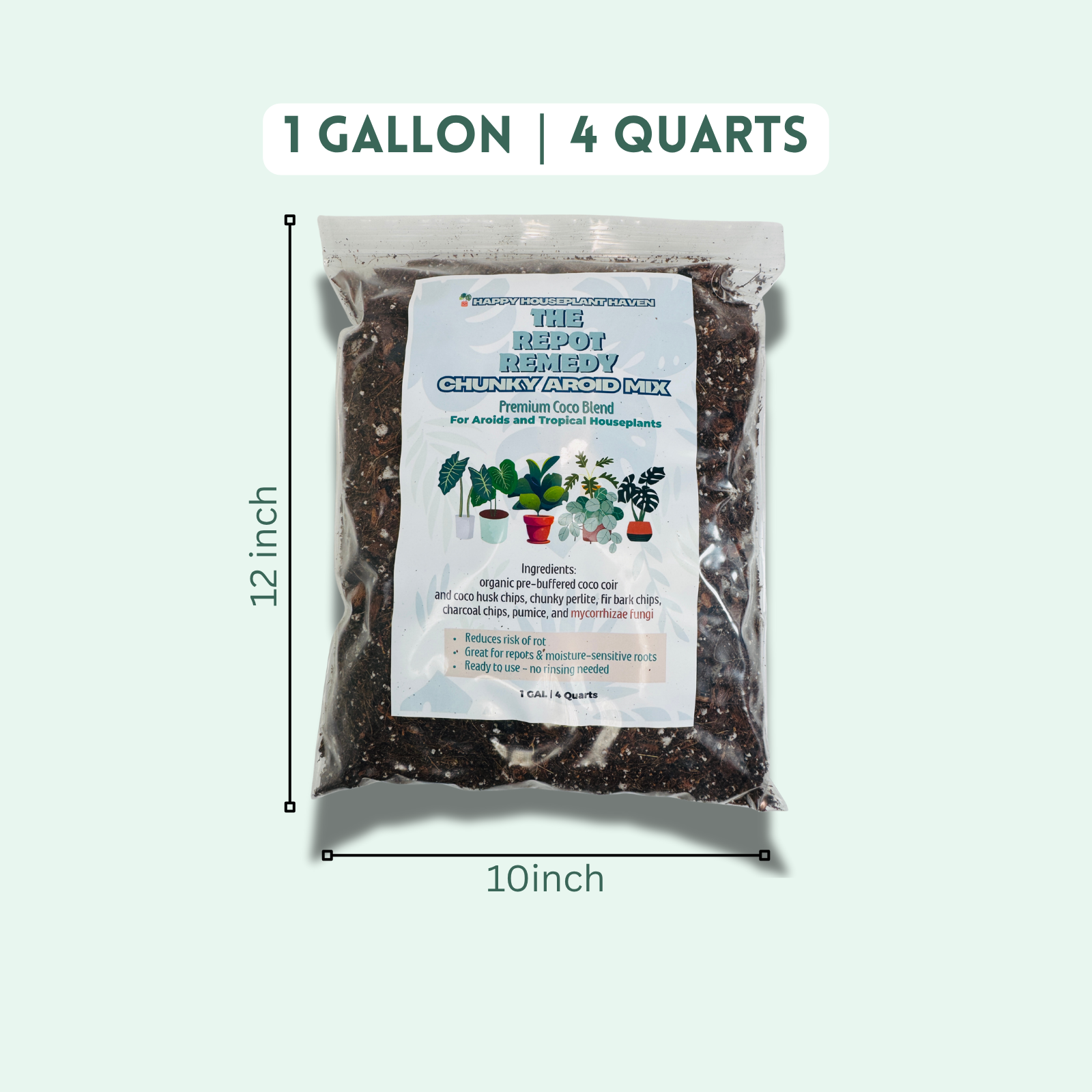 Chunky Monstera Potting Mix | Peat-Free Coco Coir| Fast-Draining Soil for Aroids and Tropical Houseplant Repotting