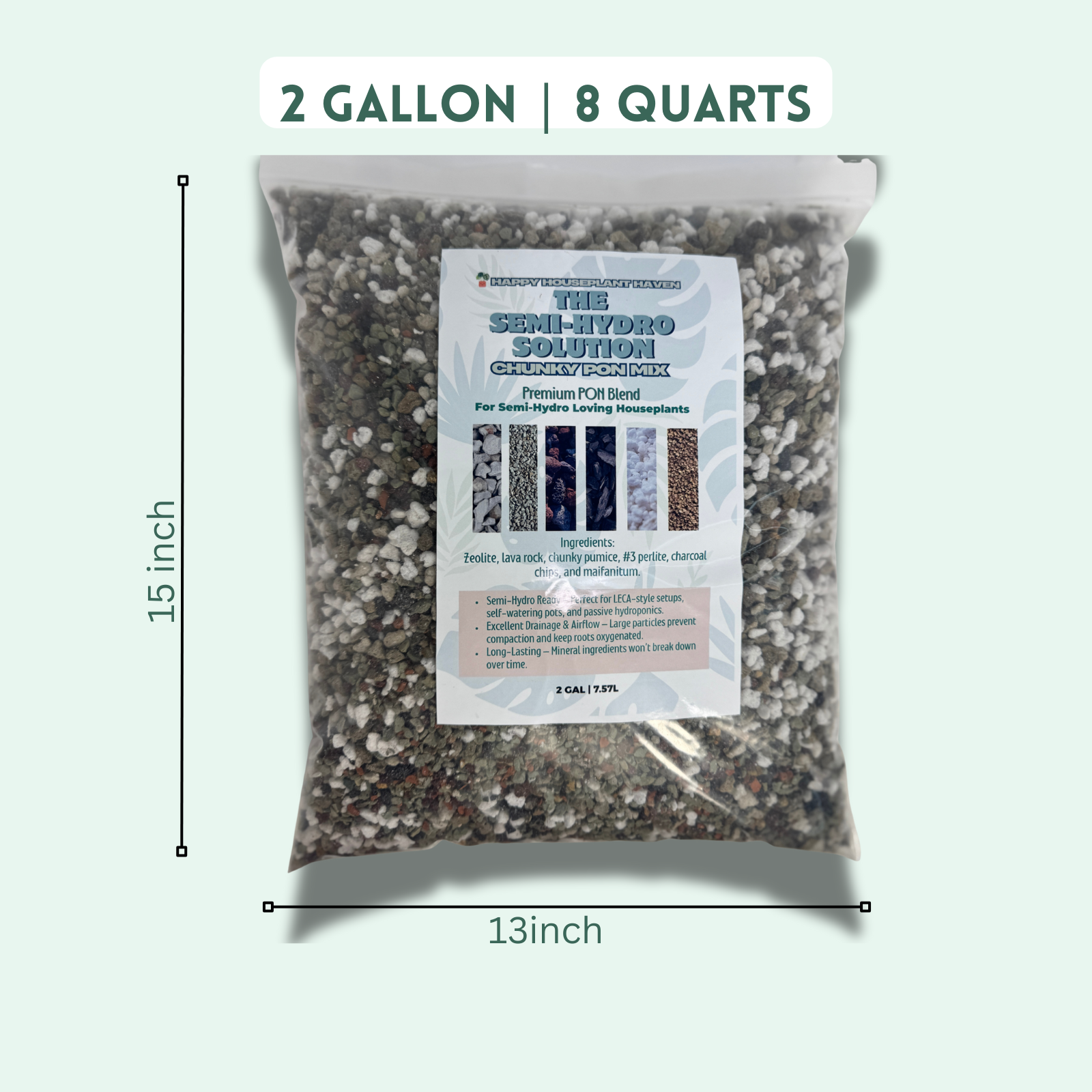 Chunky PON Premium Soil-Free Mix | Semi-Hydroponics & Self-Watering Pots | Mineral Plant Substrate