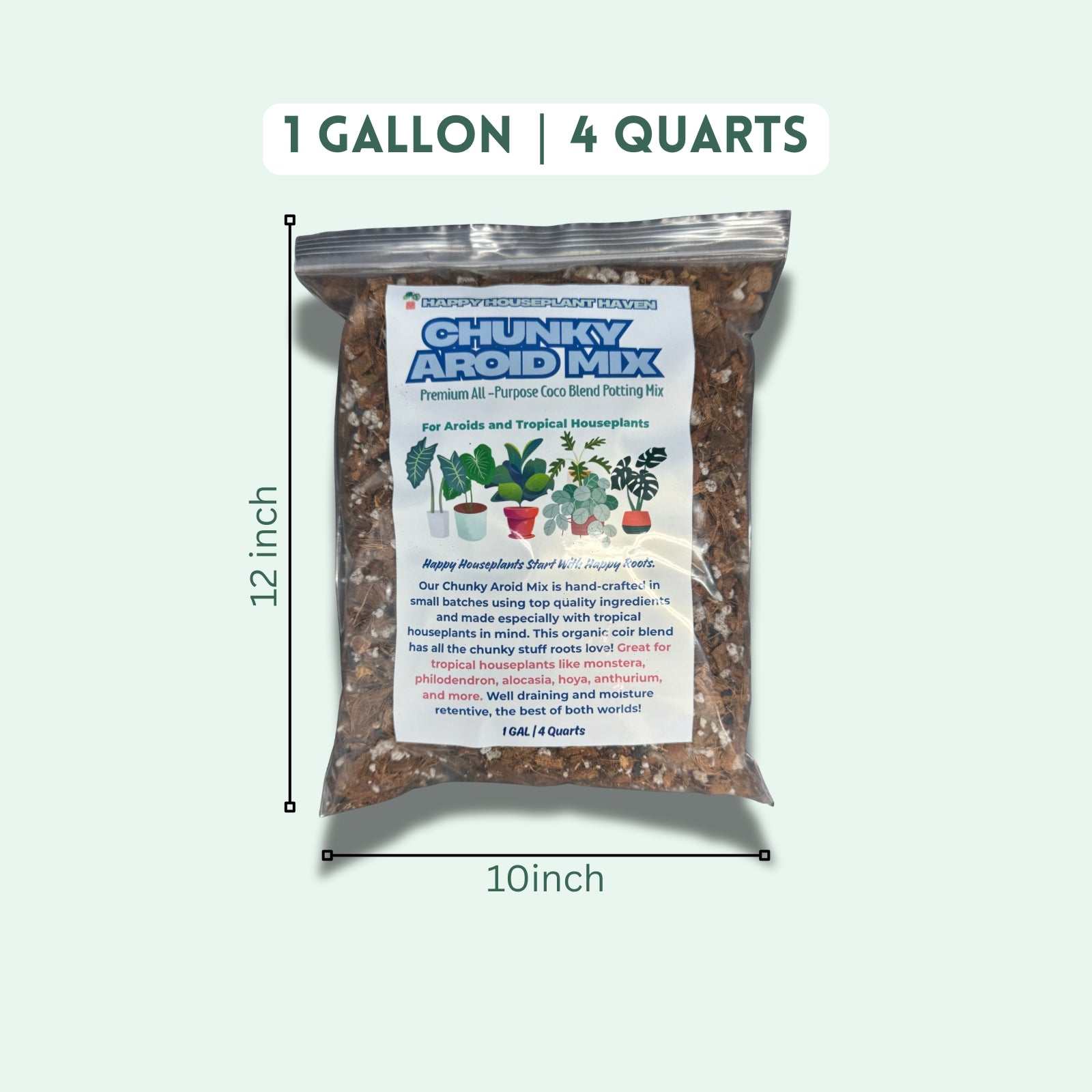 Chunky Aroid Mix by Happy Houselant Haven | Fast-Draining Soil for Monsteras Hoyas Aroids