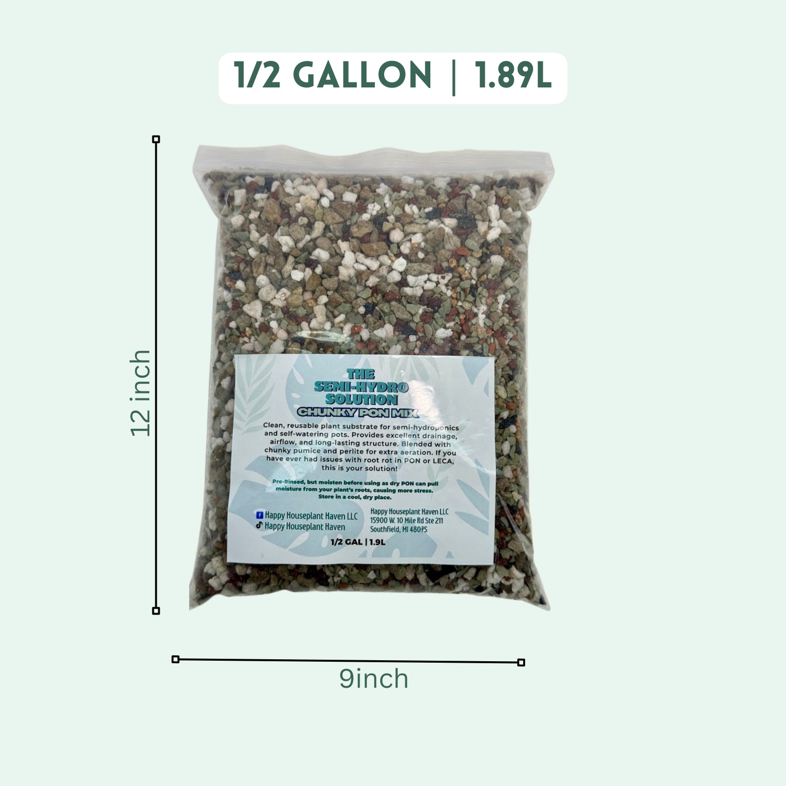 Chunky PON Premium Soil-Free Mix | Semi-Hydroponics & Self-Watering Pots | Mineral Plant Substrate