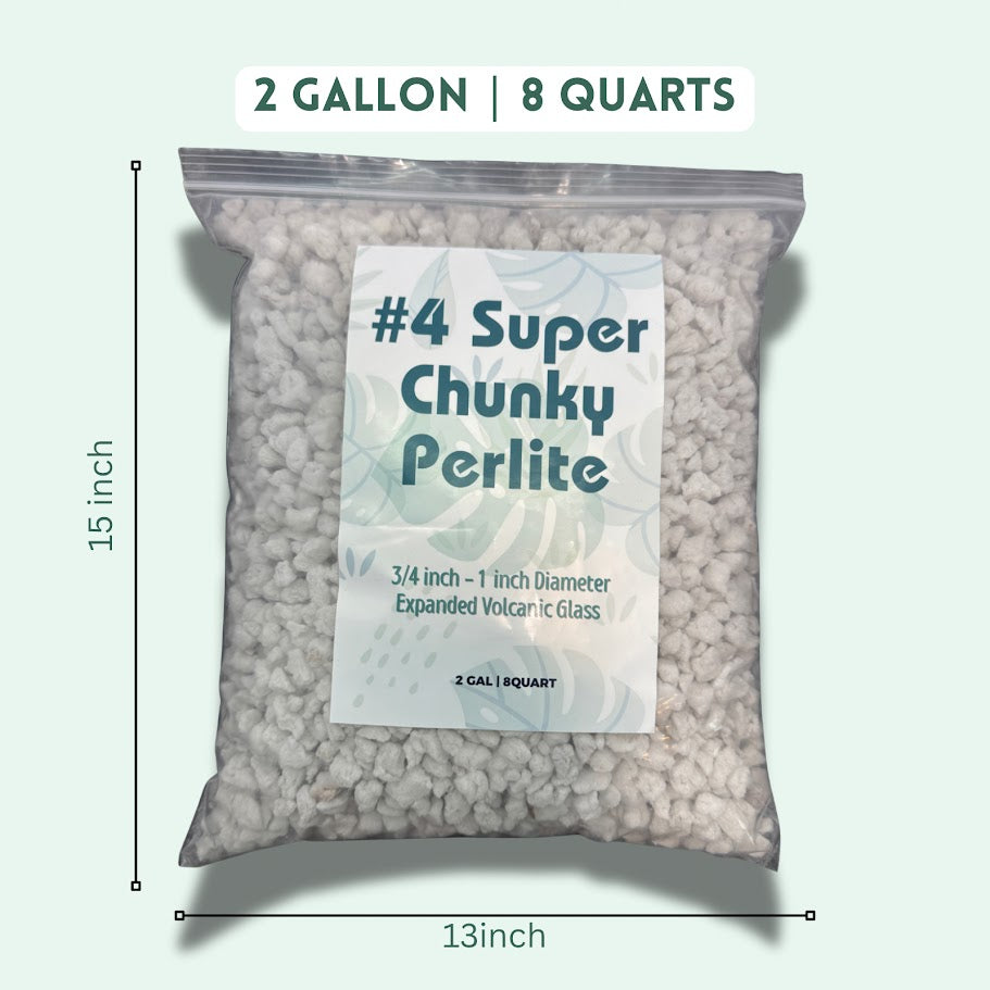 #4 Super Chunky Perlite – Large Grade Perlite for Drainage Root Aeration and DIY Soil Mixes