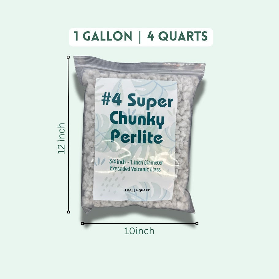 #4 Super Chunky Perlite – Large Grade Perlite for Drainage Root Aeration and DIY Soil Mixes