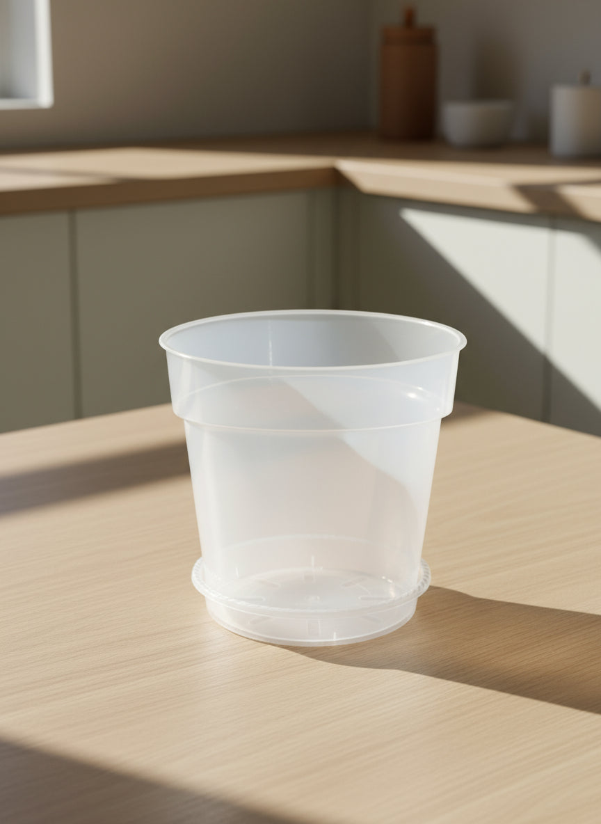 9-Inch Large Clear Nursery Pot with Saucer | Single or 3 Pack | Transparent Plastic Planter for Indoor & Outdoor Plants