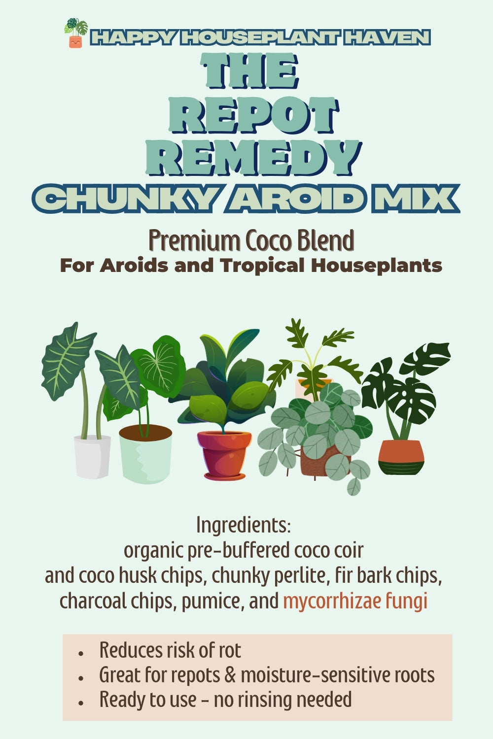 The Repot Remedy | Chunky Potting Mix – Fast-Draining Soil for Aroids Tropical Houseplants Repotting – Helps Prevent Root Rot