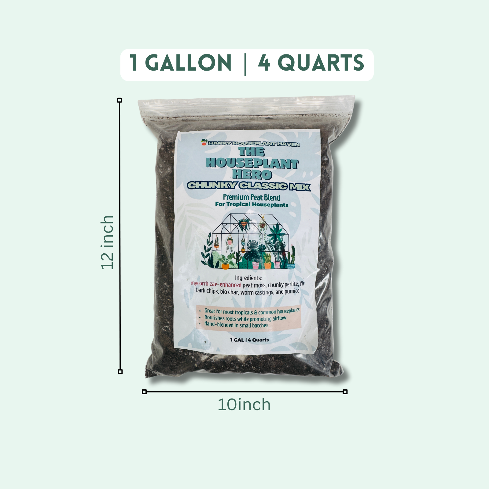 Chunky Classic Premium Potting Mix | Breathable Soil for Houseplants Pothos Peace Lily Peperomia | Well-Draining with Peat Perlite and Bark Chips