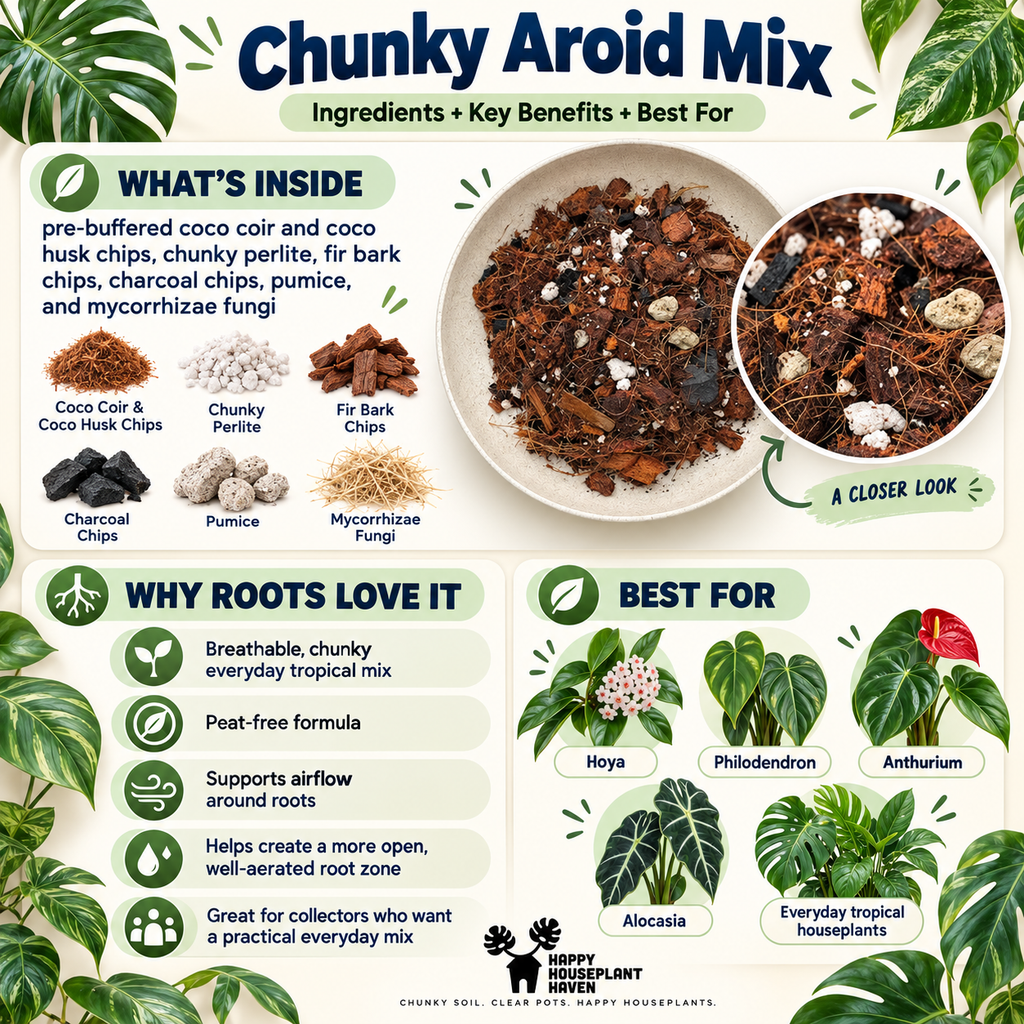 Chunky Aroid Mix | Peat-Free Potting Soil for Hoya, Philodendron & Anthurium