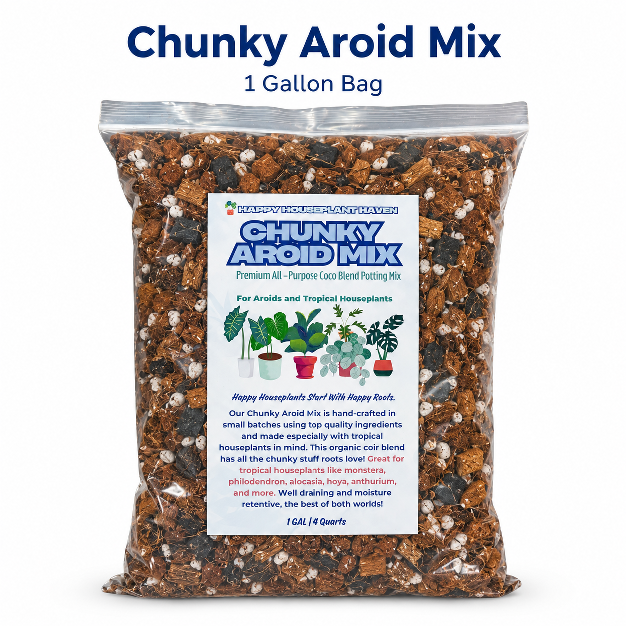 Chunky Aroid Mix | Well-Draining Soilless Potting Mix for Monsteras Hoyas Aroids