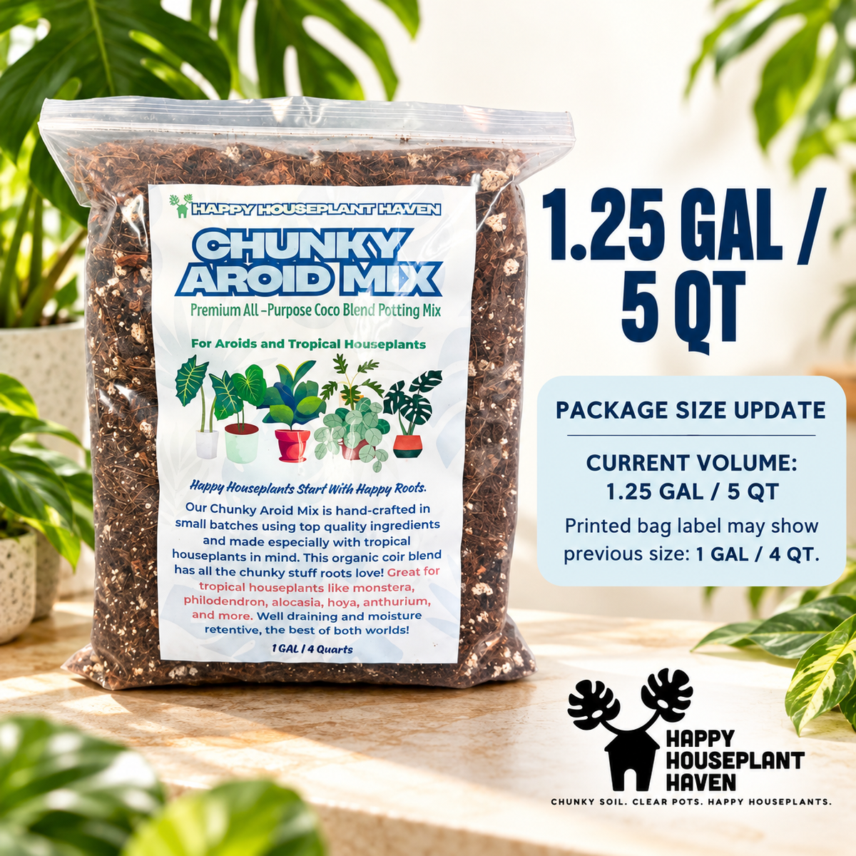 Chunky Aroid Mix | Peat-Free Potting Soil for Hoya, Philodendron & Anthurium