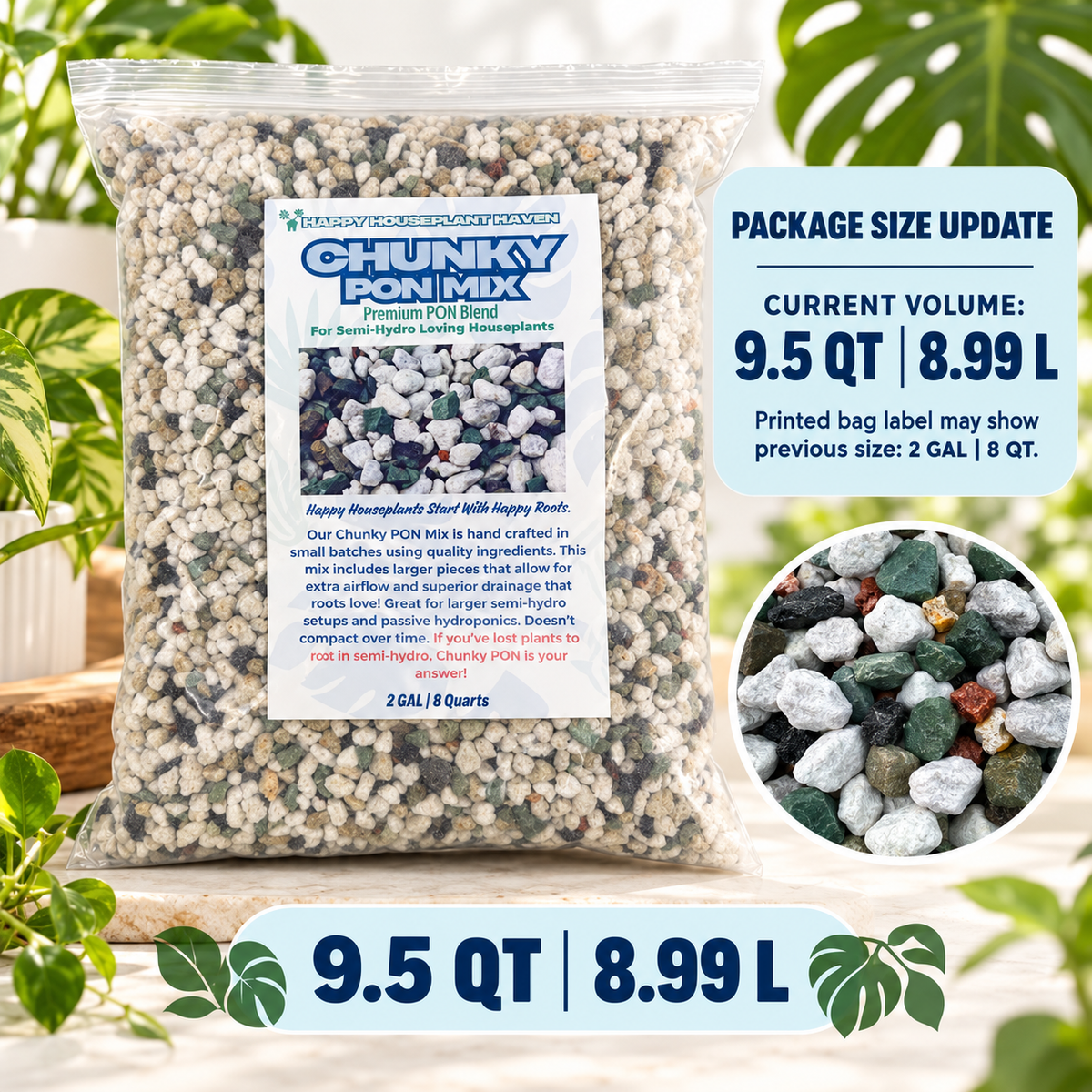 Chunky PON Mix | Soil-Free Semi-Hydro Substrate for Large Plants & Passive Hydro