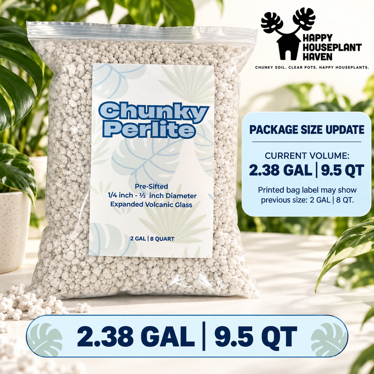 Chunky Perlite | 1/4–1/2 Inch Pre-Sifted Perlite for Chunky Potting Mixes