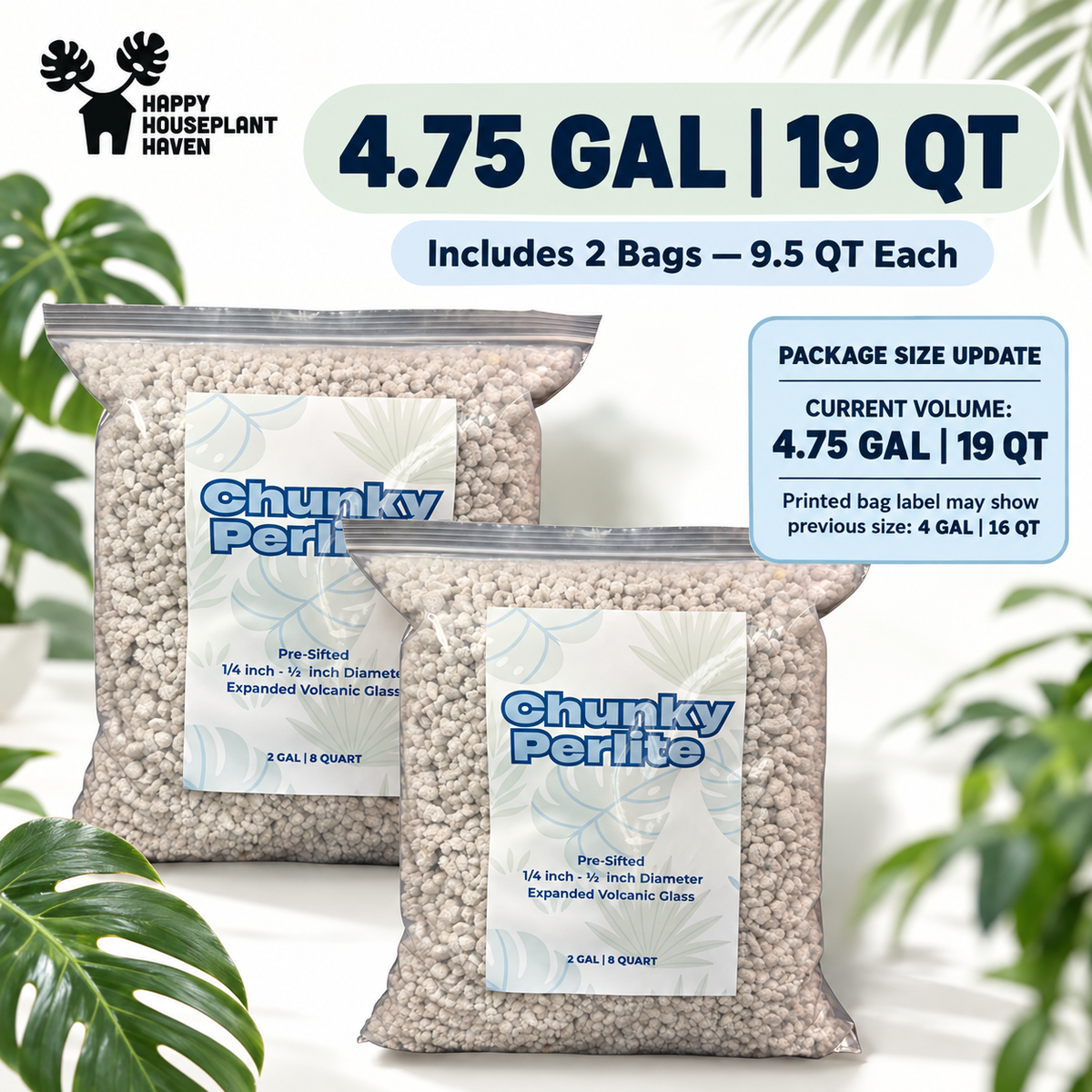 Chunky Perlite | 1/4–1/2 Inch Pre-Sifted Perlite for Chunky Potting Mixes