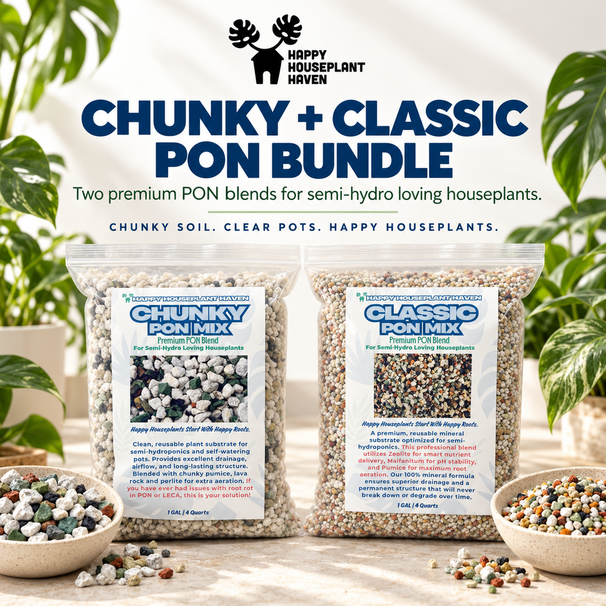 Chunky PON + Classic PON Duo | Soil-Free Semi-Hydro Substrate Set