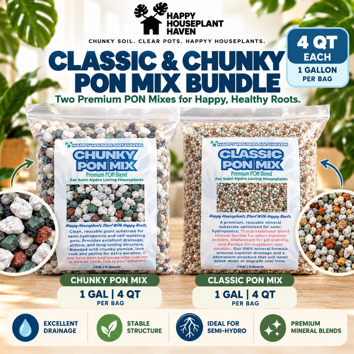 Chunky PON + Classic PON Duo | Soil-Free Semi-Hydro Substrate Set