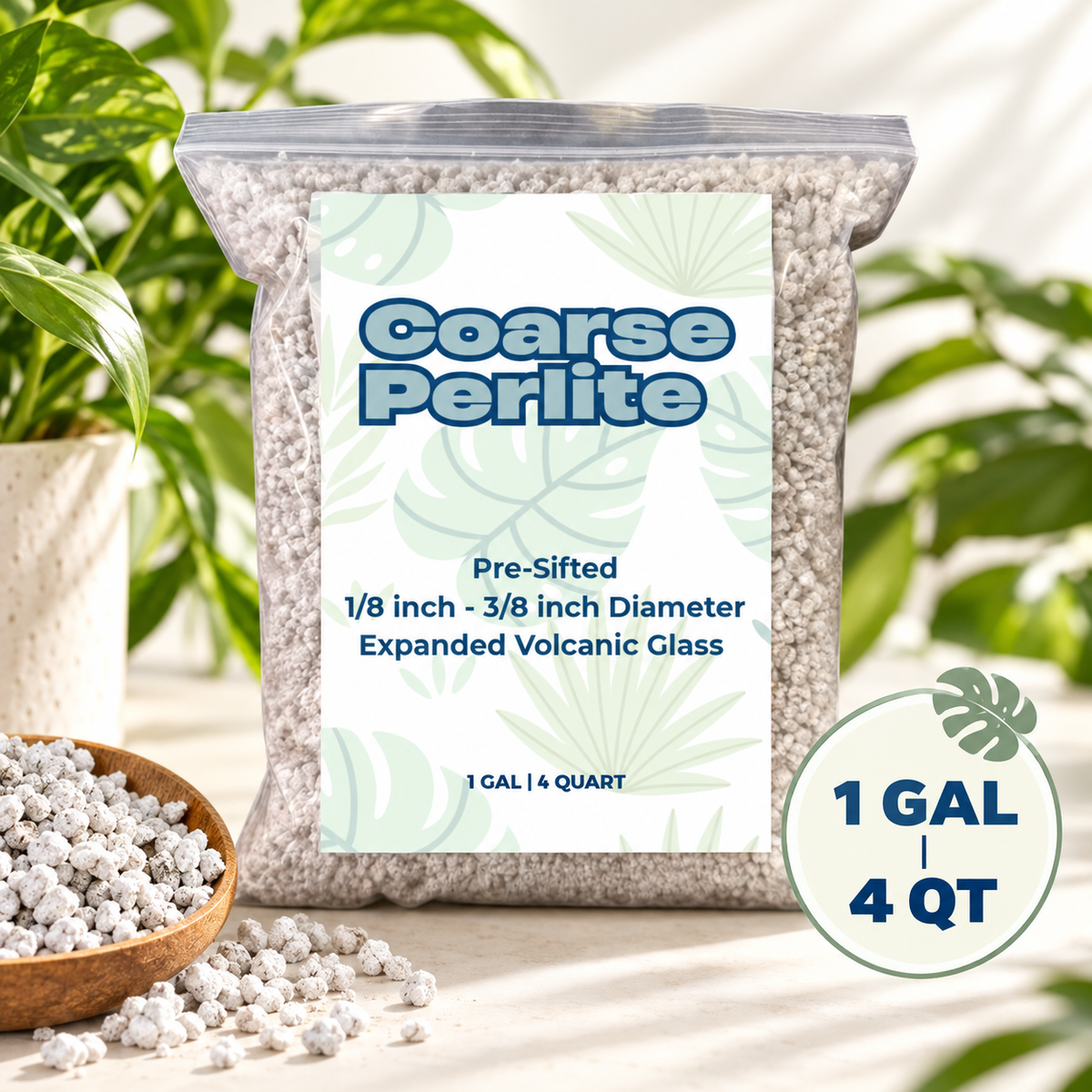 Coarse Perlite | 1/8–3/8 Inch Pre-Sifted Perlite for Potting Soil & Propagation