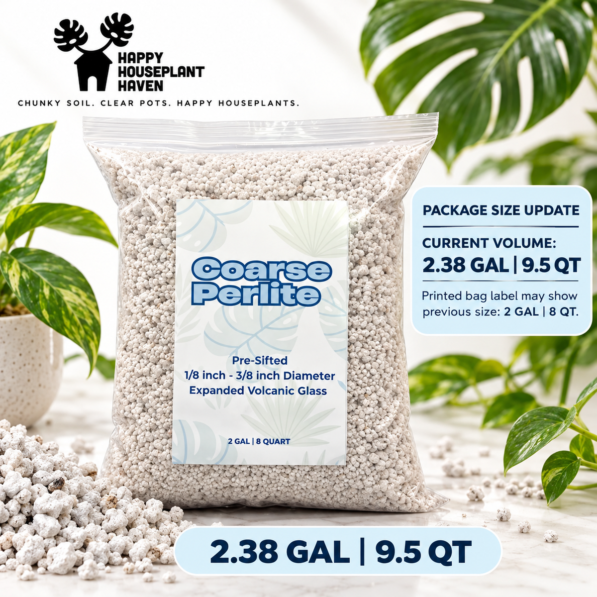 Coarse Perlite | 1/8–3/8 Inch Pre-Sifted Perlite for Potting Soil & Propagation