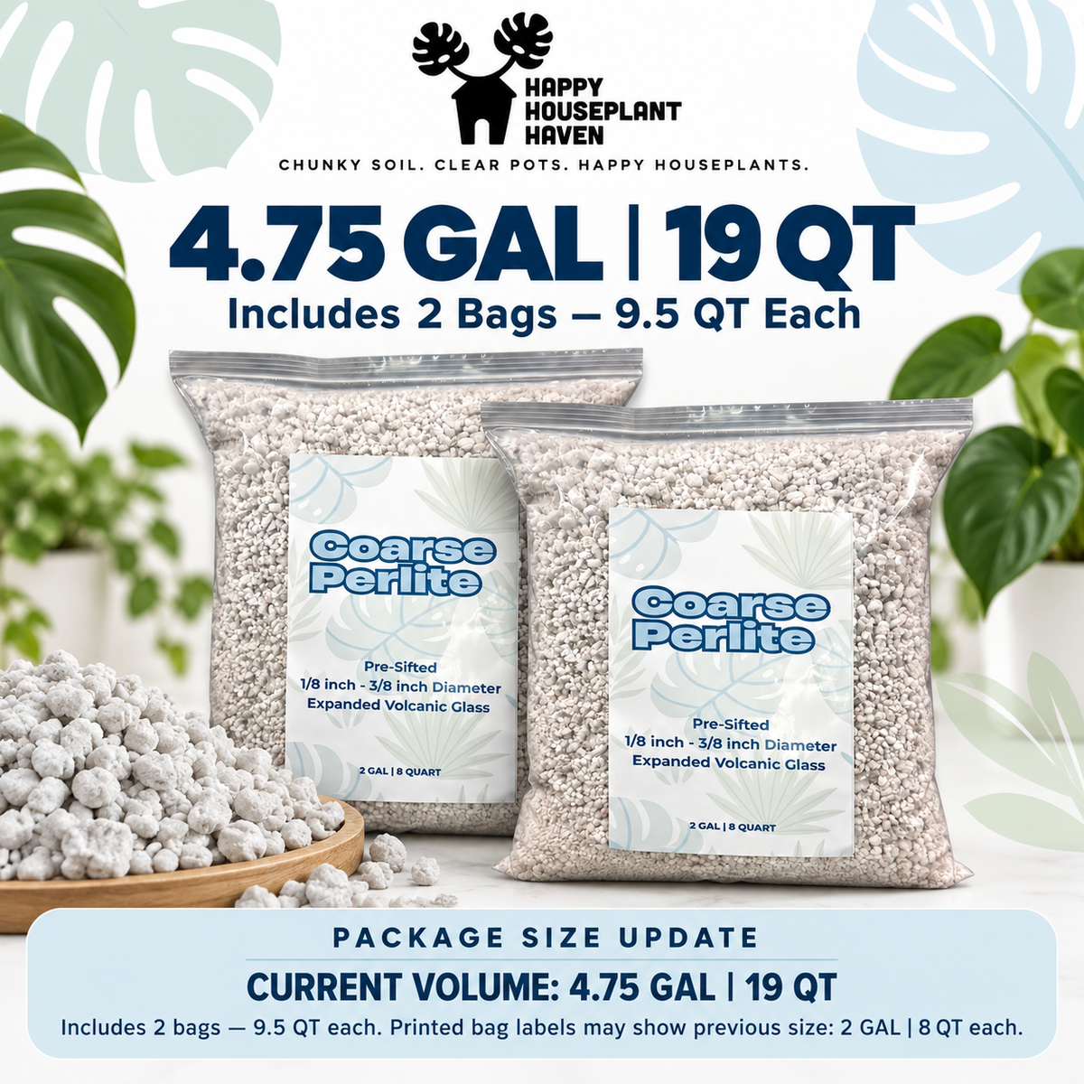 Coarse Perlite | 1/8–3/8 Inch Pre-Sifted Perlite for Potting Soil & Propagation
