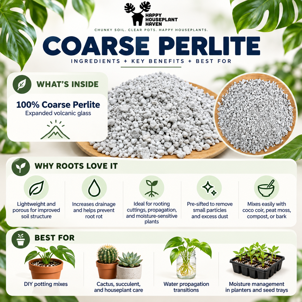 Coarse Perlite | 1/8–3/8 Inch Pre-Sifted Perlite for Potting Soil & Propagation