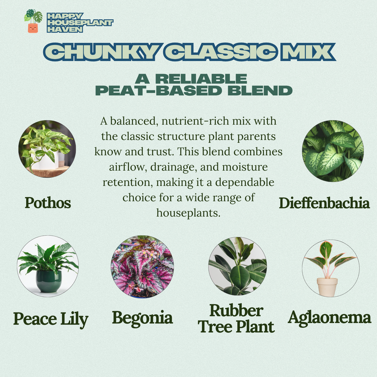 Chunky Classic Premium Potting Mix | Breathable Soil for Houseplants Pothos Peace Lily Peperomia | Well-Draining with Peat Perlite and Bark Chips