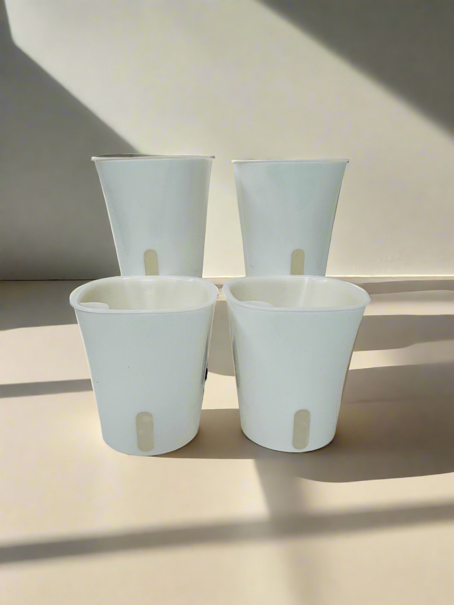 3-inch White Premium Self-Watering Pots | 2 Pack or 4 Pack | Self-Watering Planters with Water Level Indicator | Pots for Propagations & Small Plants