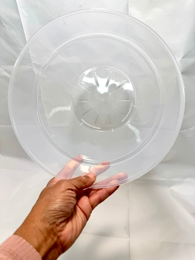 10-Inch Large Clear Nursery Pot with Saucer | Single or 2 Pack | Transparent Plastic Planter for Indoor & Outdoor Plants
