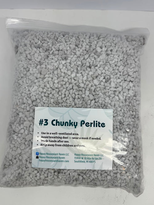 Bag of #3 Chunky Perlite with a label on a white background