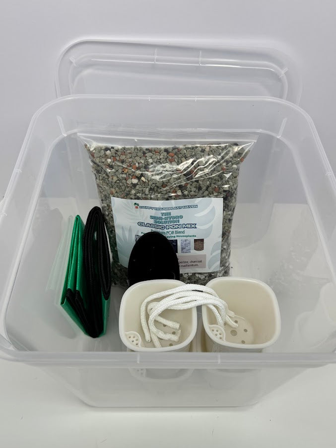 1/2 GAL Semi-Hydro Starter Kit in Clear Storage Bin | Plant Lover's PON Gift Set | FREE BONUS BAG
