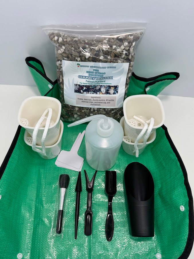 1/2 GAL Semi-Hydro Starter Kit in Clear Storage Bin | Plant Lover's PON Gift Set | FREE BONUS BAG