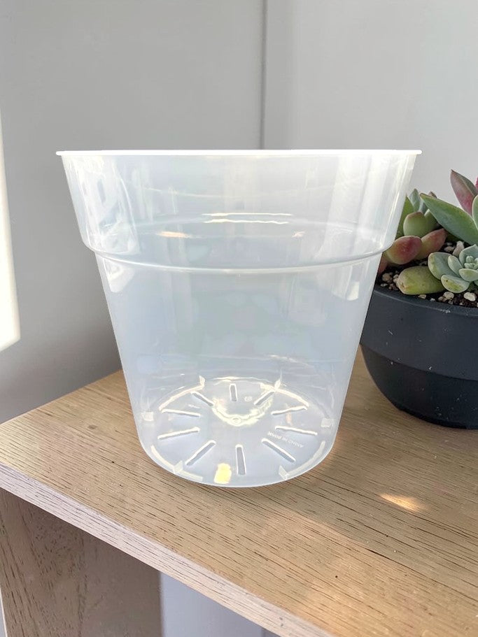 12 Inch Extra Large Clear Nursery Pot | Transparent Plastic Planter for Indoor & Outdoor Plants
