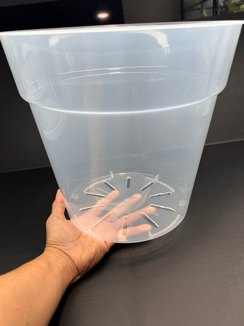 12 Inch Extra Large Clear Nursery Pot | Transparent Plastic Planter for Indoor & Outdoor Plants
