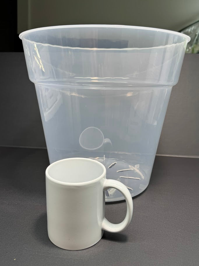 12 Inch Extra Large Clear Nursery Pot | Transparent Plastic Planter for Indoor & Outdoor Plants