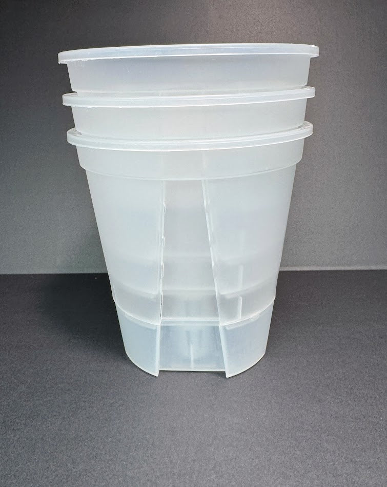 6-Inch Transparent Self-Watering Pots | 3 Pack | Clear Plant Pots with Reservoir Base