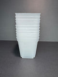 3-Inch Clear Square Nursery Pot | 10 Pack or 25 Pack | Transparent Plant Pot for Cuttings and Starter Plants