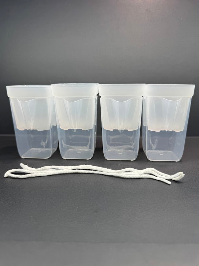2.5-Inch Mini Clear Self-Watering Pots with Wick | 4 Pack | Propagation & Starter Pots