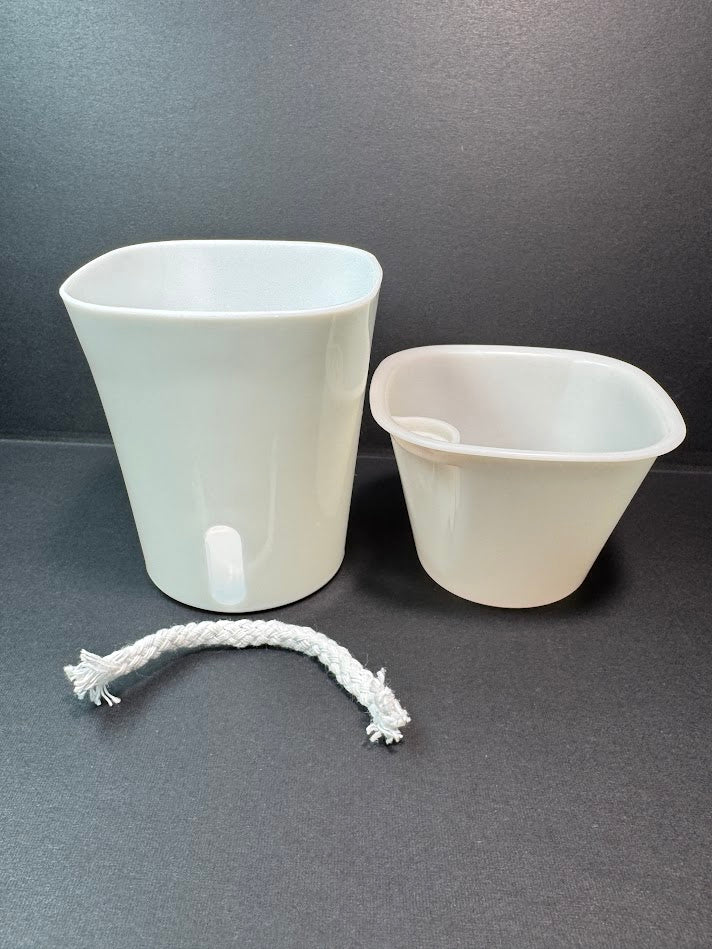 3-Inch White Self-Watering Pots with Water Level Indicator | 4, 8 or 24 Pack