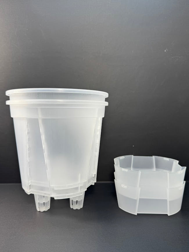 7-Inch Transparent Self-Watering Pots | 2 Pack | Clear Plant Pots with Reservoir Base