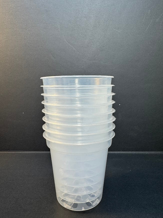 24-Piece Clear Nursery Pot Set |  Sizes: 3", 4", 5" & 6" | Clear Plant Pots for Repotting