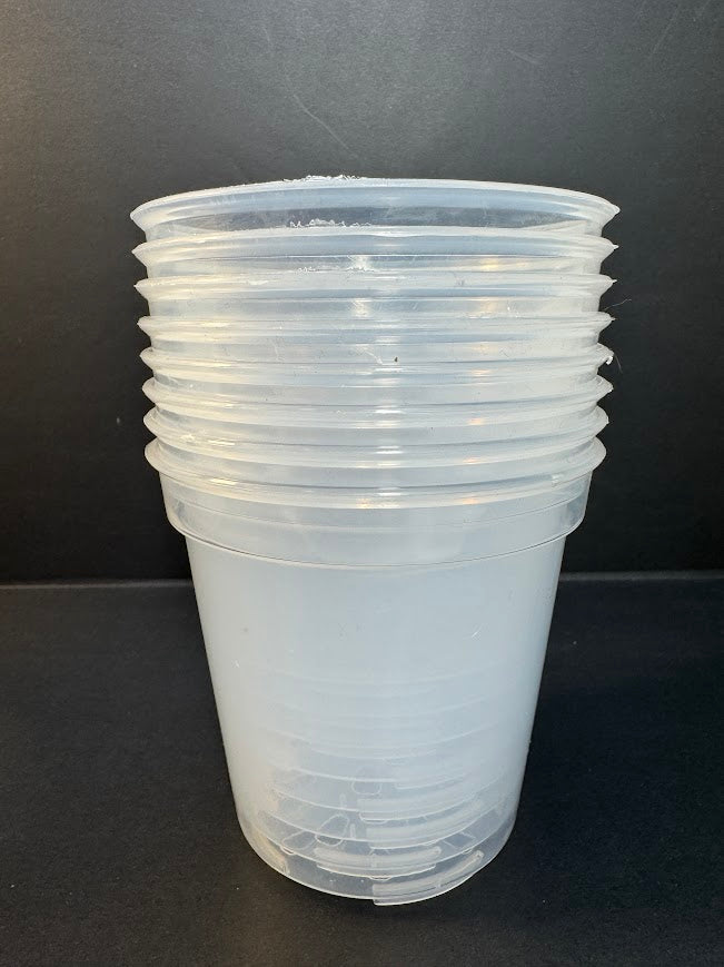 24-Piece Clear Nursery Pot Set |  Sizes: 3", 4", 5" & 6" | Clear Plant Pots for Repotting