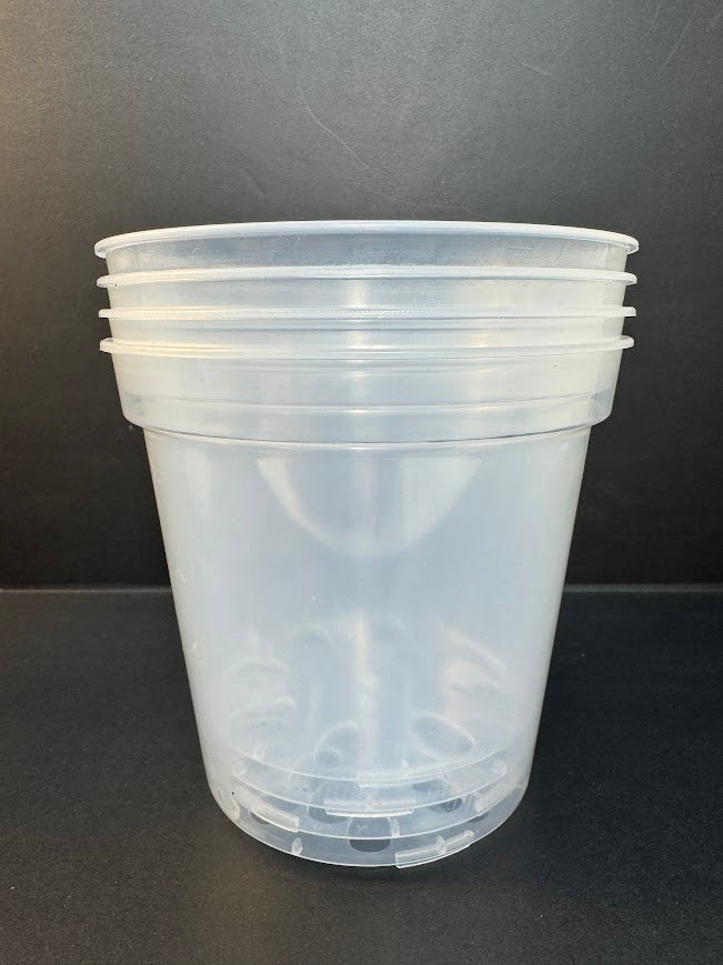24-Piece Clear Nursery Pot Set |  Sizes: 3", 4", 5" & 6" | Clear Plant Pots for Repotting
